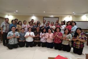 Leadership worshop for teachers in Indonesia.