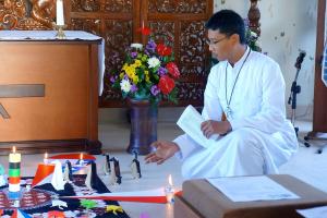 Bro. Kun was explaining the symbols during our morning prayer.