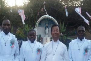 Bro. Martin Dariyo and three novices in Malawi Province
