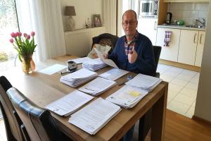 Mr. Willy is working from his home