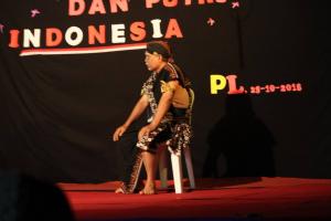 Bro. Yohanes Sumardi as a wise man in "Ketoprak" performance.